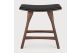 OSSO STOOL - VARNISHED OAK - BROWN - BLACK LEATHER