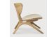 EYE LOUNGE CHAIR - VARNISHED OAK - OFF WHITE 