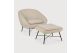 BARROW FOOTSTOOL - OFF WHITE FABRIC 60 x 45 x 38