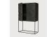 GRAPHIC CUPBOARD - VARNISHED TEAK - BLACK - 2 DOOR