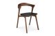 BOK DINING CHAIR - VARNISHED TEAK - BROWN - BLACK LEATHER 50 X 54 X 76 10685