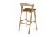 BOK BAR STOOL - VARNISHED OAK - COGNAC LEATHER 50 X 53 X 103 51563