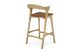 BOK COUNTER STOOL - VARNISHED OAK - COGNAC LEATHER 50 X 50 X 93 51564