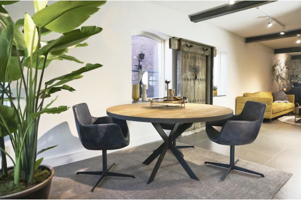 STEEL Round dining table 140 x 140 x 76 cm