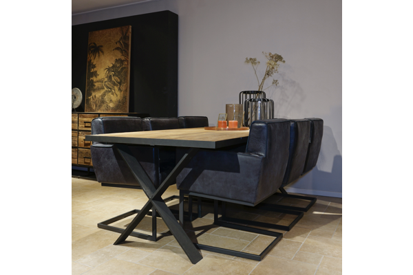 STEEL dining table 225 x 100 x 76 cm