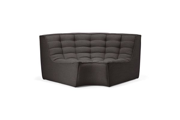  ETHNICRAFT N701 SOFA-ROUND CORNER-DARK GREY 120
