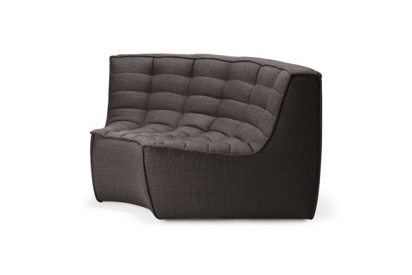  ETHNICRAFT N701 SOFA-ROUND CORNER-DARK GREY 120