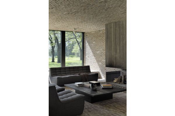 ETHNICRAFT N701 SOFA-FOOTSOOL-DARK GREY 70x70x43