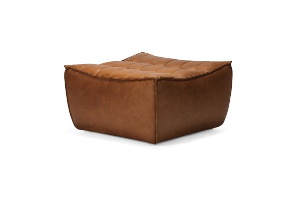 ETHNICRAFT N701 SOFA-FOOSTOOL-OLD SADDLE 70x70x43