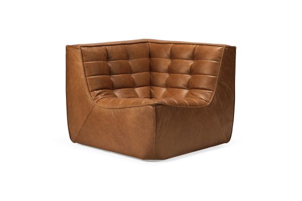 ETHNICRAFT N701 SOFA-CORNER-OLD SADDLE 91x91x76