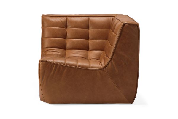 ETHNICRAFT N701 SOFA-CORNER-OLD SADDLE 91x91x76