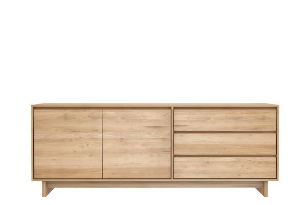 ETHNICRAFT OAK WAVE SIDEBOARD 2DOORS-3 DRAWERS 