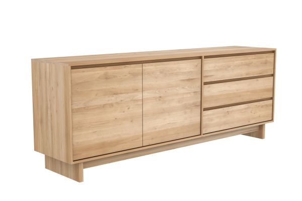 ETHNICRAFT OAK WAVE SIDEBOARD 2DOORS-3 DRAWERS 