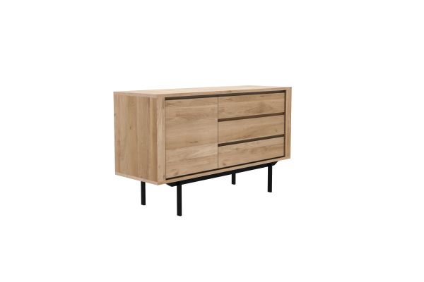 ETHNICRAFT OAK SHADOW SIDEBOARD 1 DOOR-3 DRAWERS