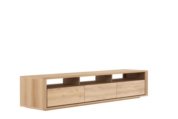 ETHNICRAFT OAK SHADOW TV CUPBOARD-3 DRAWERS 210