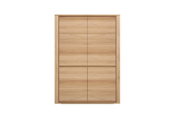 ETHNICRAFT OAK SHADOW CUPBOARD-4 DOORS 115x45x160