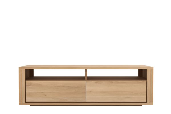 ETHNICRAFT OAK SHADOW TV CUPBOARD-2 DRAWERS 140