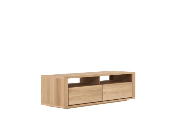 ETHNICRAFT OAK SHADOW TV CUPBOARD-2 DRAWERS 140