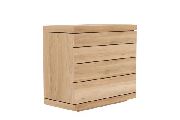 ETHNICRAFT OAK BURGER CHEST OF DRAWERS-4 DRAWERS 