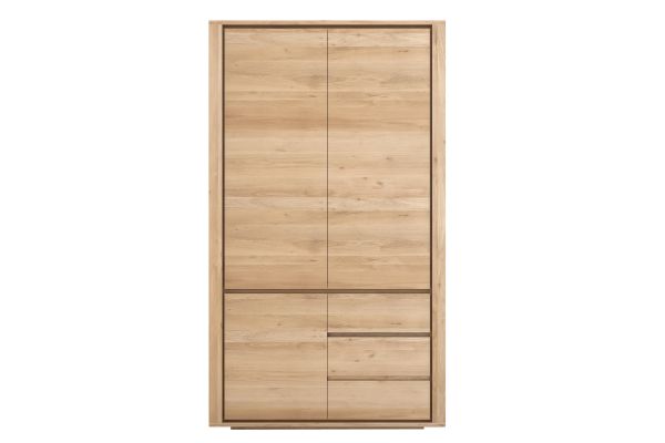 ETHNICRAFT OAK SHADOW DRESSER-3 DOORS & 2 DRAWERS
