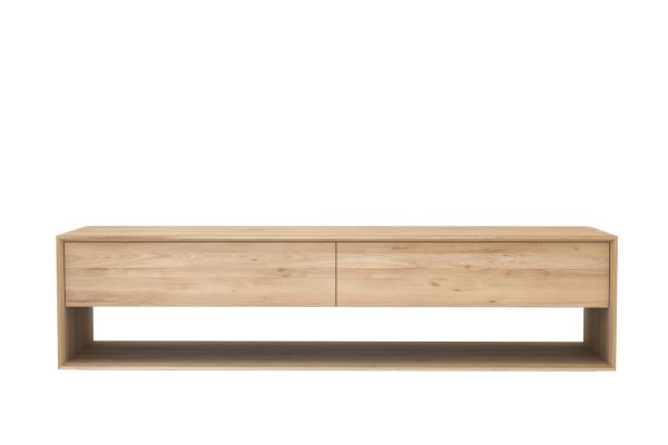 ETHNICRAFT OAK NORDIC TV CUPBOARD 1DOOR-1DRAWER-L 