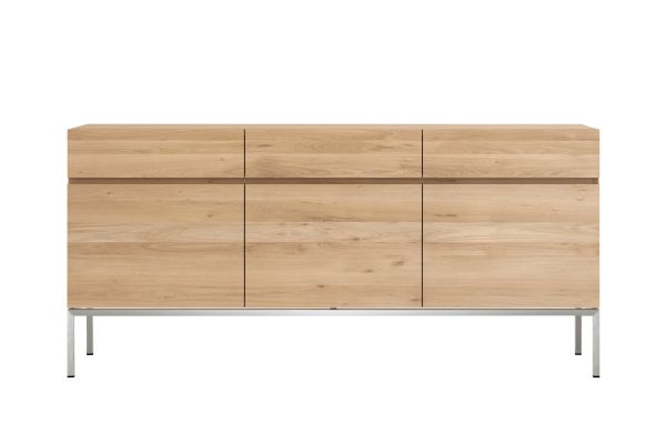 ETHNICRAFT OAK LIGNA SIDEBOARD 3 DOORS-3 DRAWERS