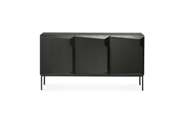 ETHNICRAFT BLACK OAK STAIRS SIDEBOARD-3 DOORS 150