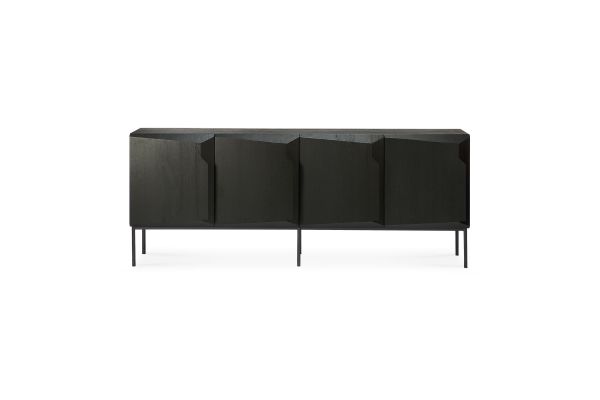 ETHNICRAFT BLACK OAK STAIRS SIDEBOARD-4 DOORS 200