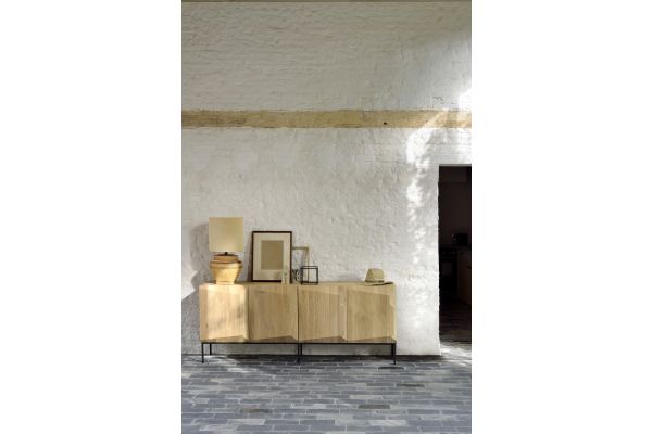 ETHNICRAFT OAK STAIRS SIDEBOARD-4 DOORS 200x46x80