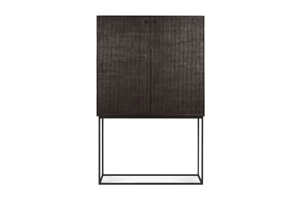 ETHNICRAFT TEAK GROOVES CUPBOARD 2 DOORS-2 DRAWERS