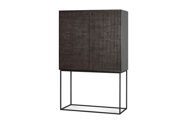 ETHNICRAFT TEAK GROOVES CUPBOARD 2 DOORS-2 DRAWERS