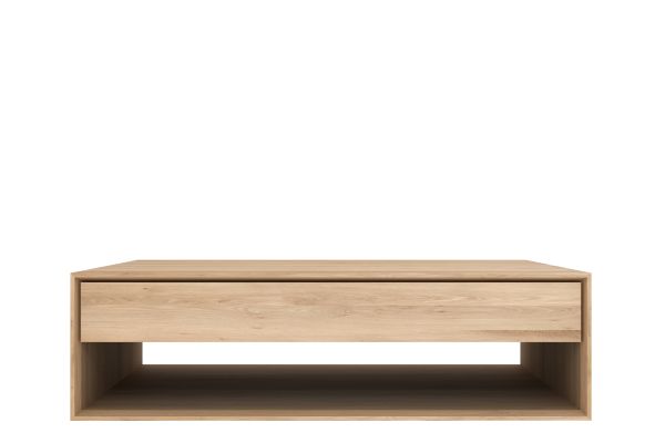 ETHNICRAFT OAK NORDIC COFFEE TABLE-1 DRAWER 120x70