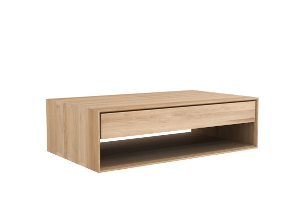 ETHNICRAFT OAK NORDIC COFFEE TABLE-1 DRAWER 120x70