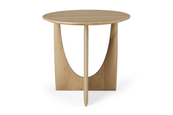 ETHNICRAFT OAK GEOMETRIC SIDE TABLE 51x51x50