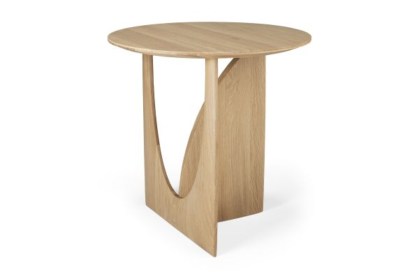 ETHNICRAFT OAK GEOMETRIC SIDE TABLE 51x51x50