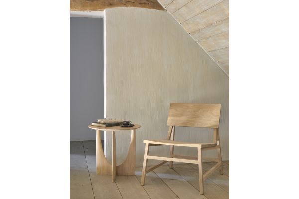 ETHNICRAFT OAK GEOMETRIC SIDE TABLE 51x51x50