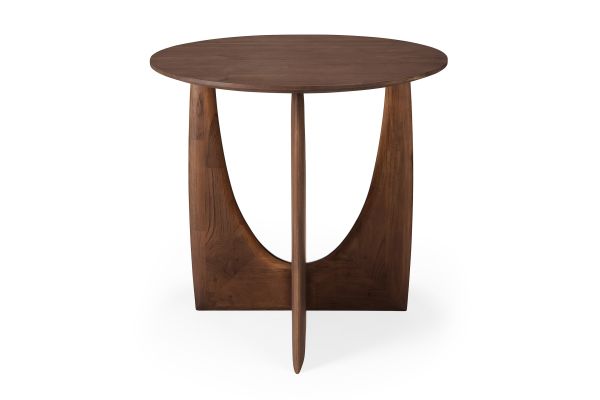 ETHNICRAFT TEAK BROWN GEOMETRIC SIDE TABLE 51x51