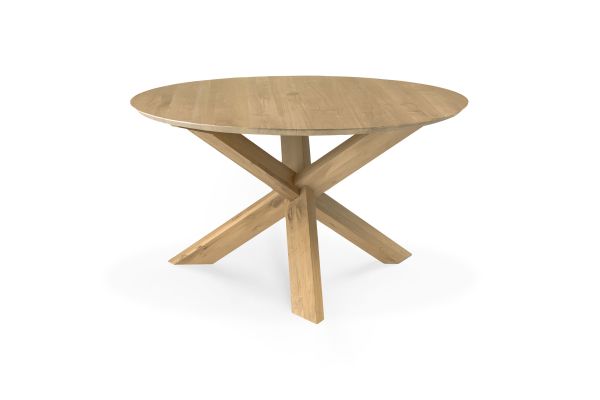 ETHNICRAFT OAK CIRCLE ROUND DINING TABLE 136x136