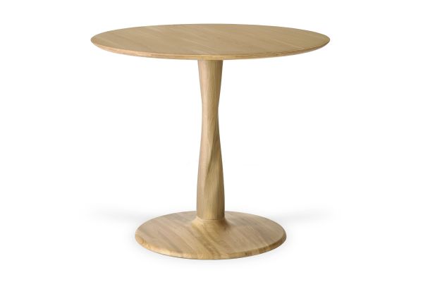 ETHNICRAFT OAK TORSION ROUND DINING TABLE 90x90x76