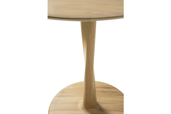 ETHNICRAFT OAK TORSION ROUND DINING TABLE 90x90x76