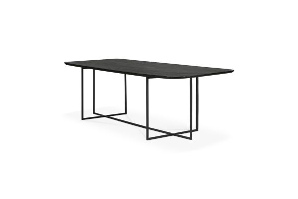 ETHNICRAFT BLACK OAK ARC DINING TABLE 200x100x76