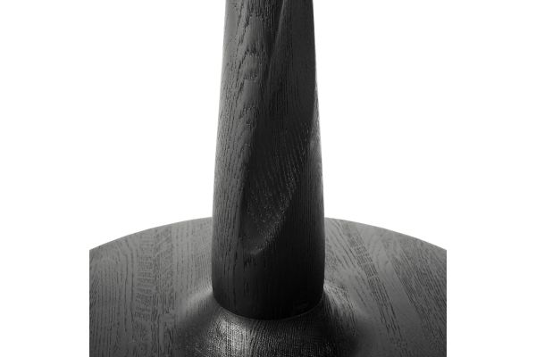 ETHNICRAFT BLACK OAK TORSION ROUND DINING TABLE 90