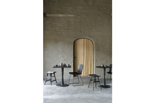 ETHNICRAFT BLACK OAK TORSION SQUARE DINING TABLE  