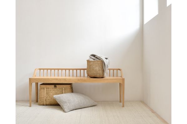 ETHNICRAFT OAK SPINDLE BENCH 150x35x60