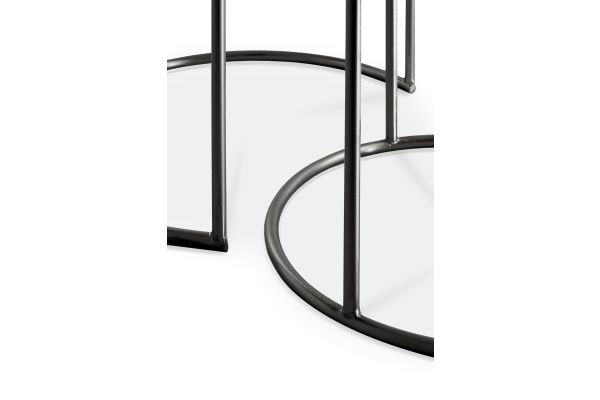 ETHNICRAFT NESTING COFFEE TABLE SET OF 2 -CHARCOAL