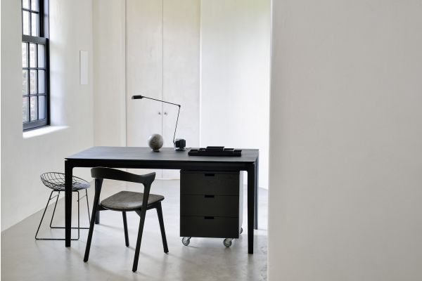 ETHNICRAFT BLACK OAK BOK DINING TABLE 180x90x76