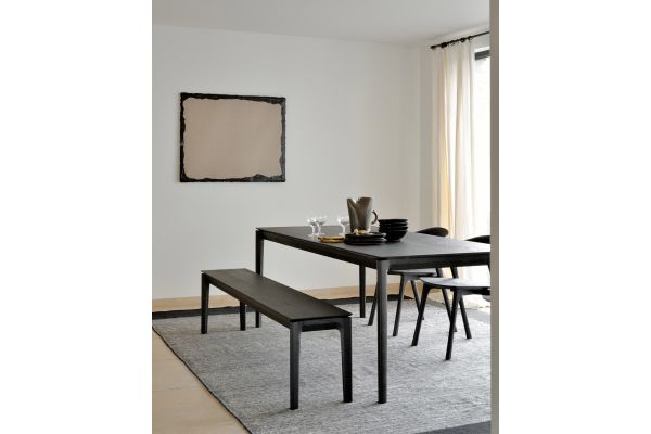 ETHNICRAFT BLACK OAK BOK DINING TABLE 200x95x76