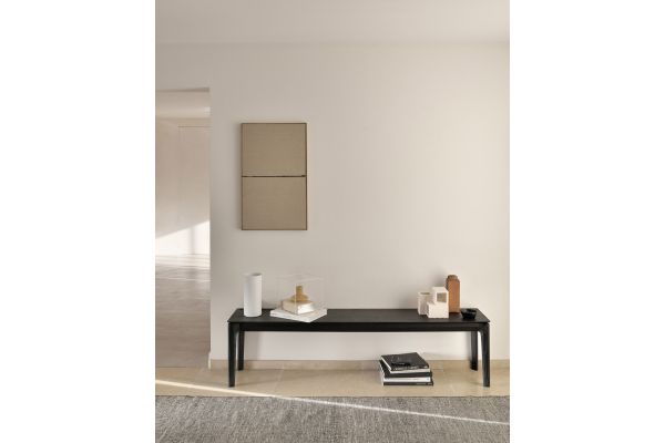 ETHNICRAFT BLACK OAK BOK BENCH 186x35x46 