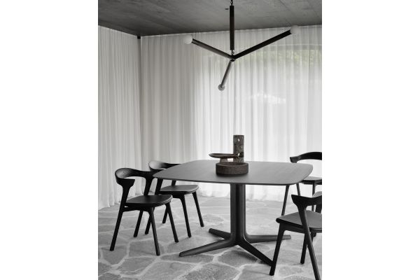 ETHNICRAFT BLACK BOK DINING CHAIR - BLACK LEATHER