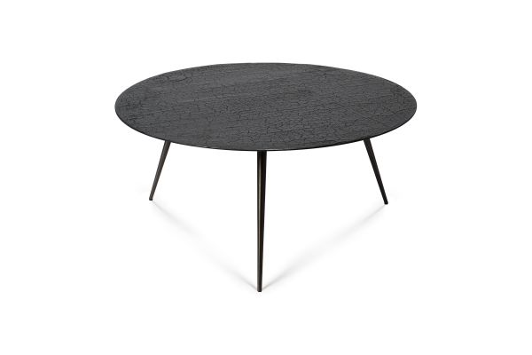 ETHNICRAFT LUNA COFFEE TABLE - LAVA BLACK 80x80x35